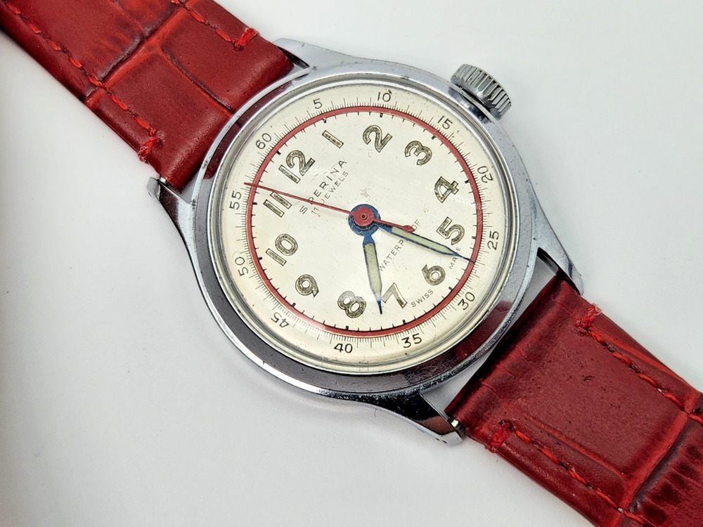 Vintage Sperina Field Mechanical Miltary Watch - Runs